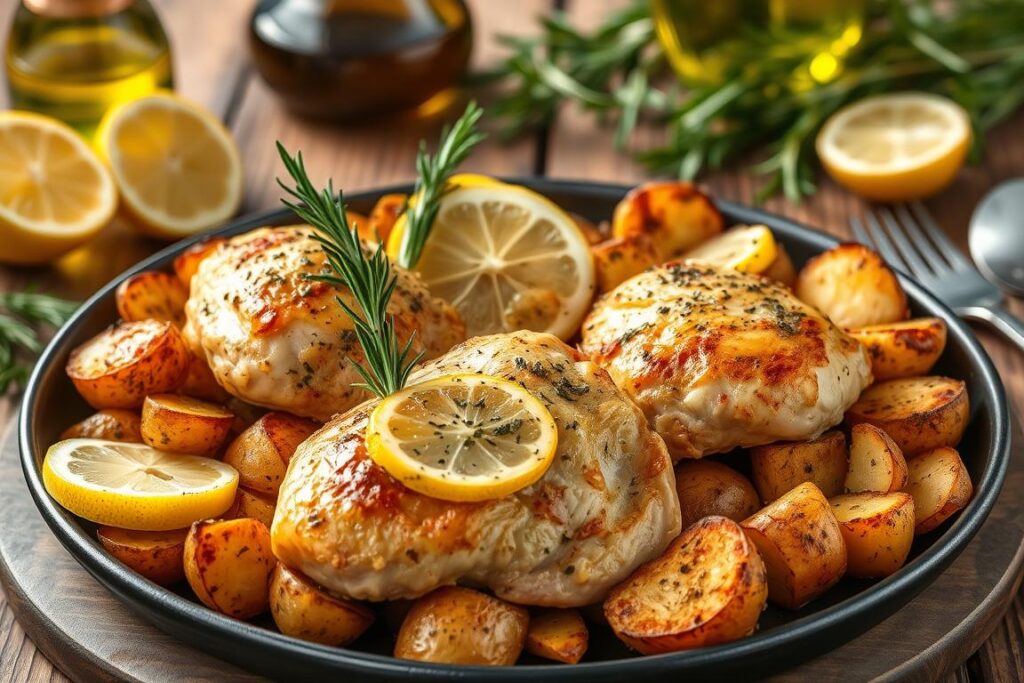 greek lemon chicken and potatoes