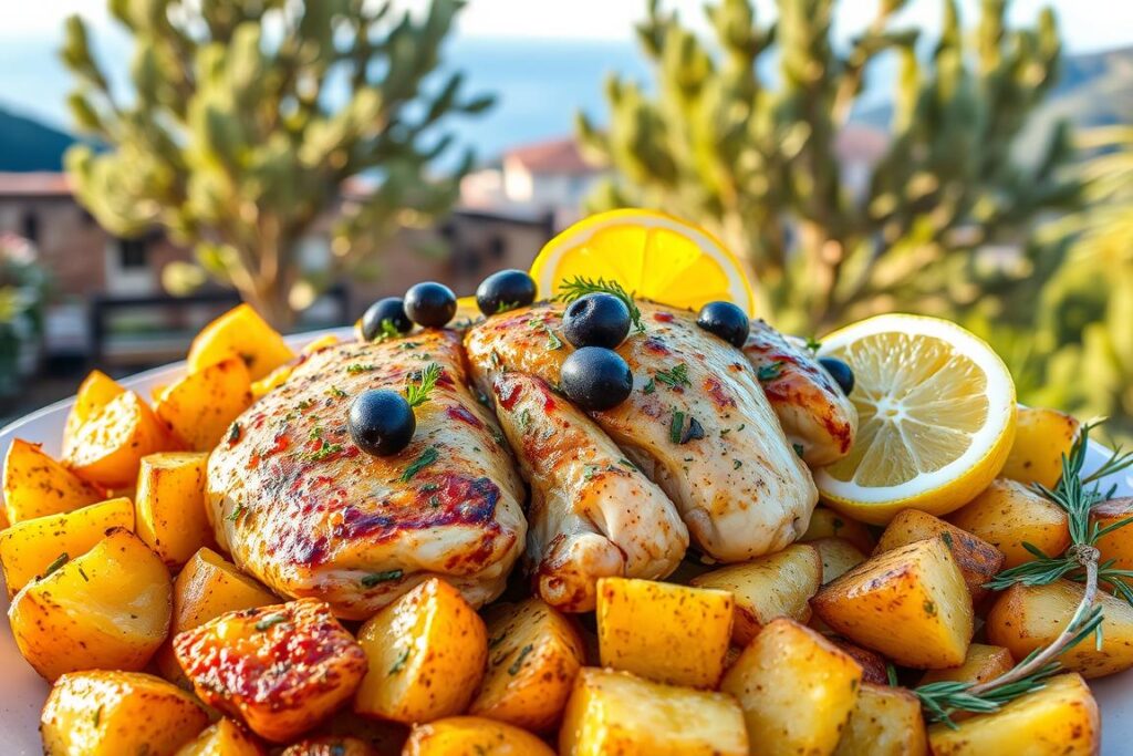 greek lemon chicken and potatoes​